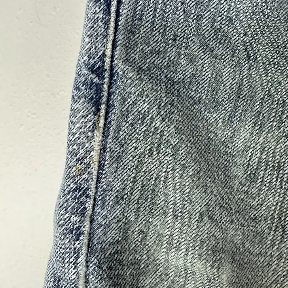 Levi Strauss Signature Shorts Men 32 Blue Faded Low Boot Distressed Denim Cutoff